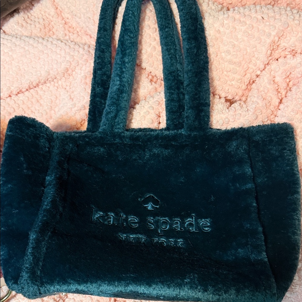 Kate Spade Deep Teal Faux Fur Tote